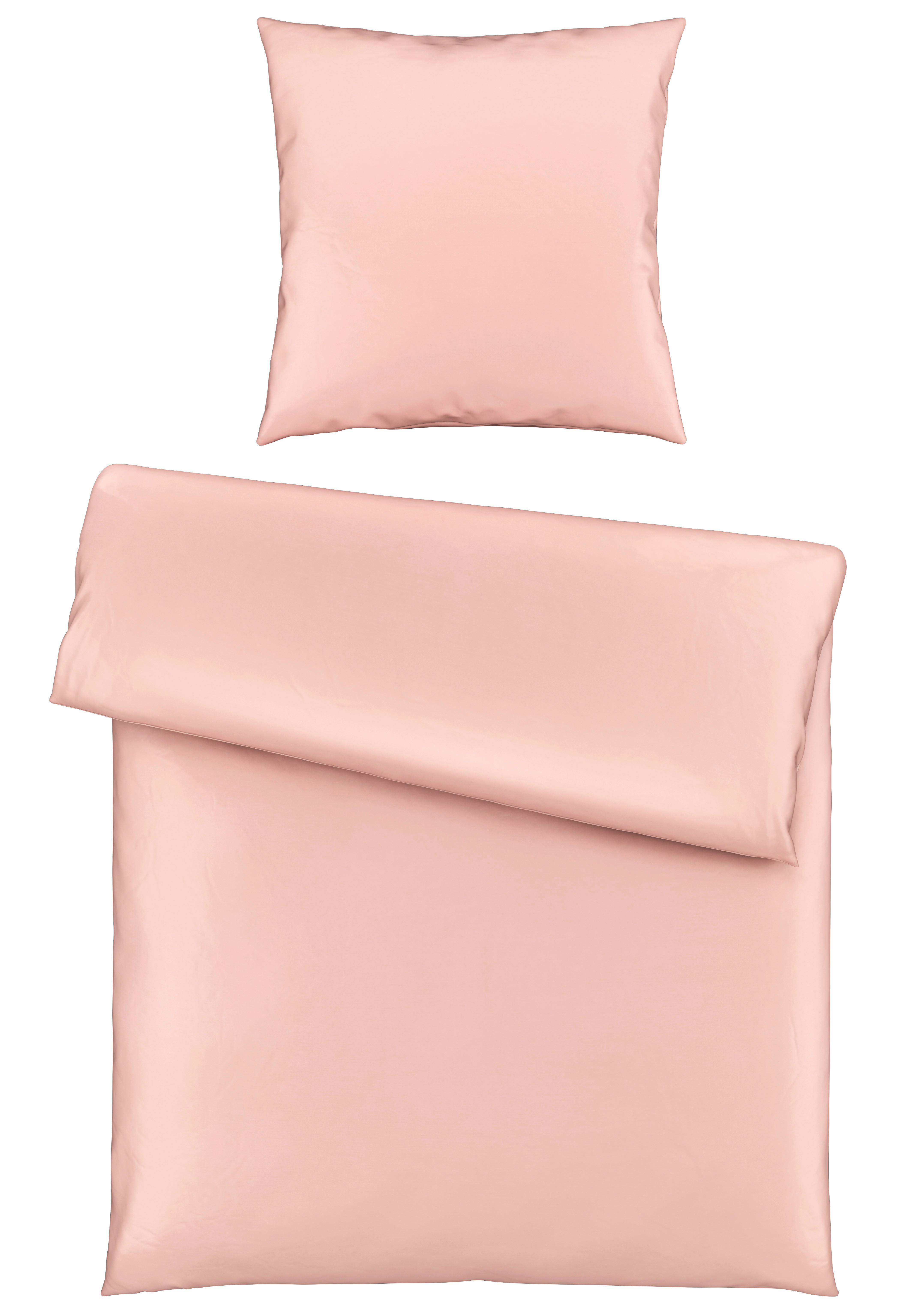 Bettwäsche Bio-Lisa Uni Rosa ca. 135x200cm - Rosa, MODERN, Textil (135/200cm) - ecoTree