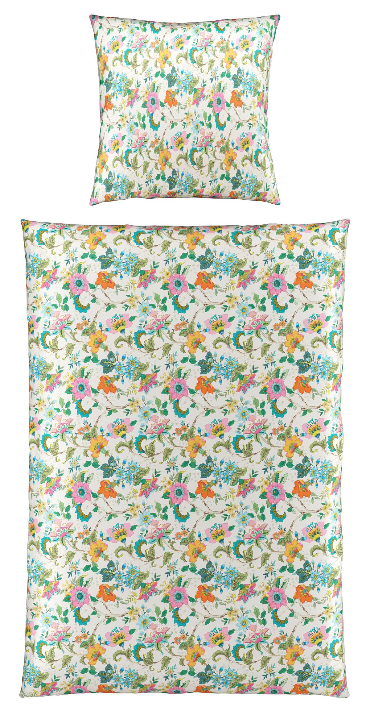 Bettwäsche Kamia Allover Rosa/Pink/Türkis ca. 135x200cm - Türkis/Rosa, ROMANTIK / LANDHAUS, Textil (135/200cm) - Mömax