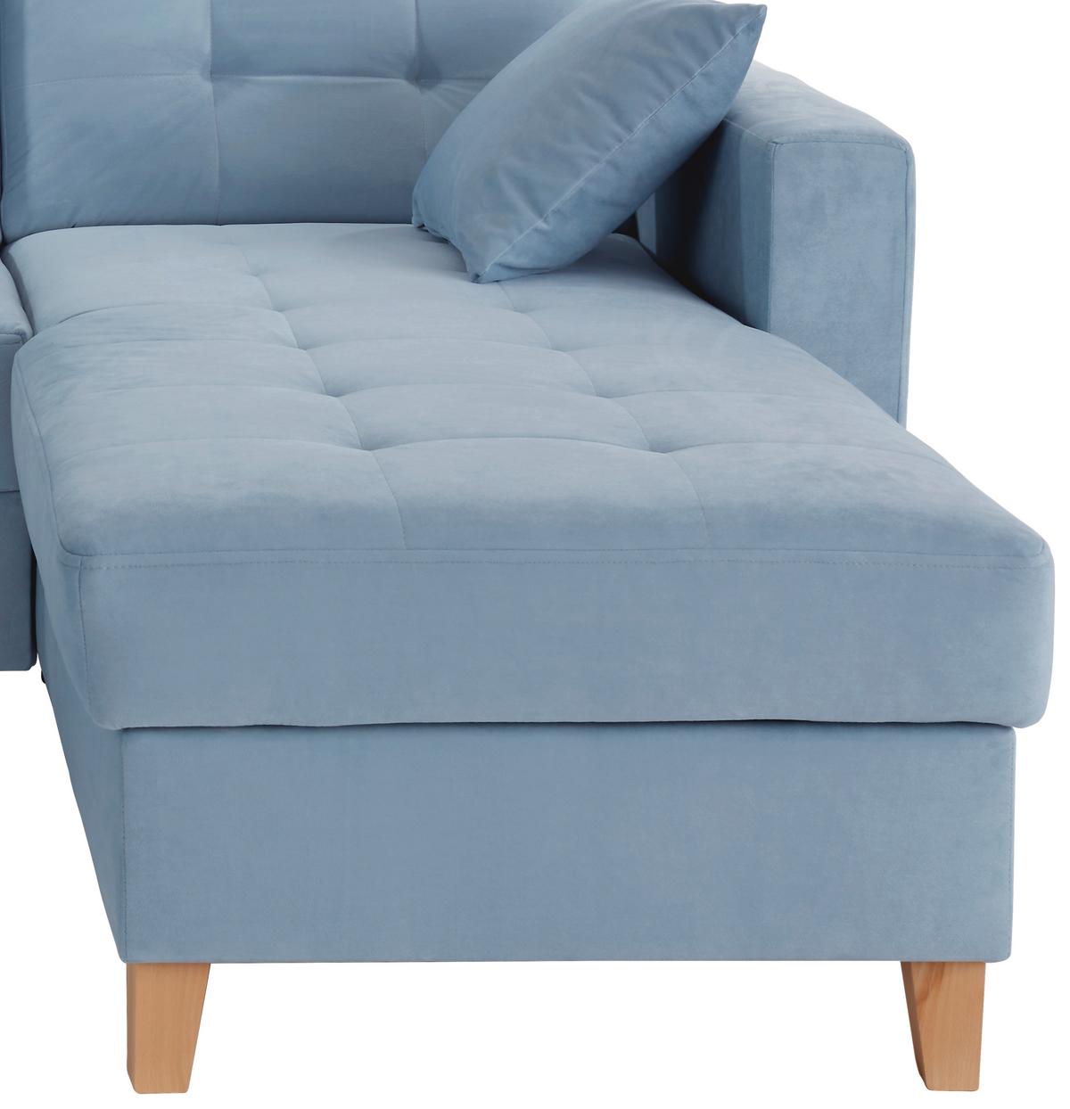 Sarokkanapé Bergen - világoskék, Design, textil (231/160cm) - Based