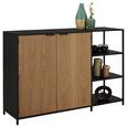 Kommode in Schwarz/Eichefarben - Eichefarben/Schwarz, MODERN, Holzwerkstoff/Metall (140/95,5/40cm) - Modern Living Kommode in Schwarz/Eichefarben - Eichefarben/Schwarz, MODERN, Holzwerkstoff/Metall (140/95,5/40cm) - Modern Living