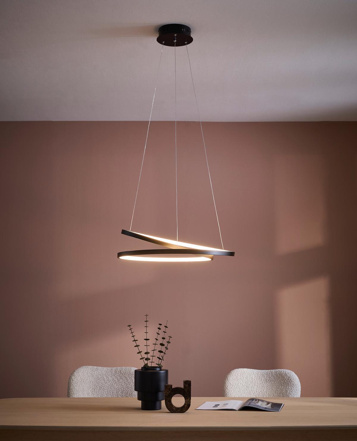 LED-Hängeleuchte Roman max. 32 Watt - Schwarz, Design, Kunststoff/Metall (60/60/100cm) - Paul Neuhaus