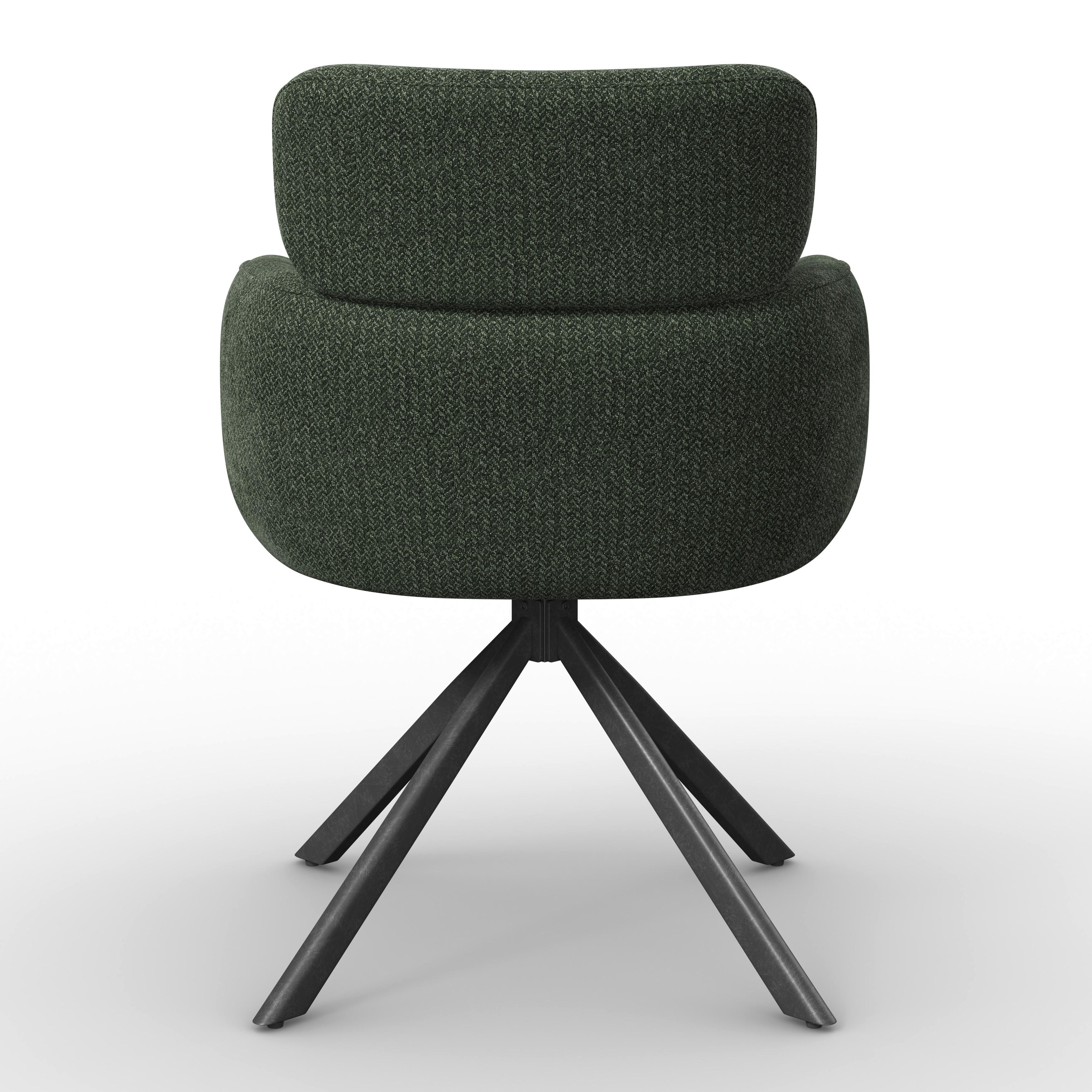 STOL MED ARMSTÖD LIORA - grön/svart, Modern, metall/textil (57,5/84/61cm) - Bessagi Home