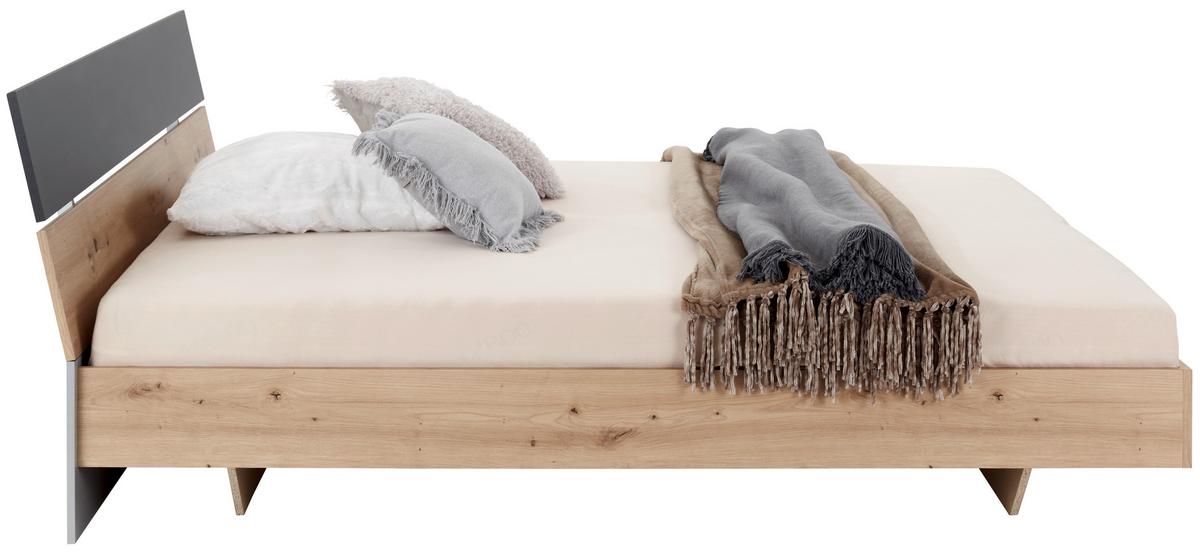 Dormitor Katrin - culoare lemn stejar/grafit, Konventionell, material pe bază de lemn - Best Price