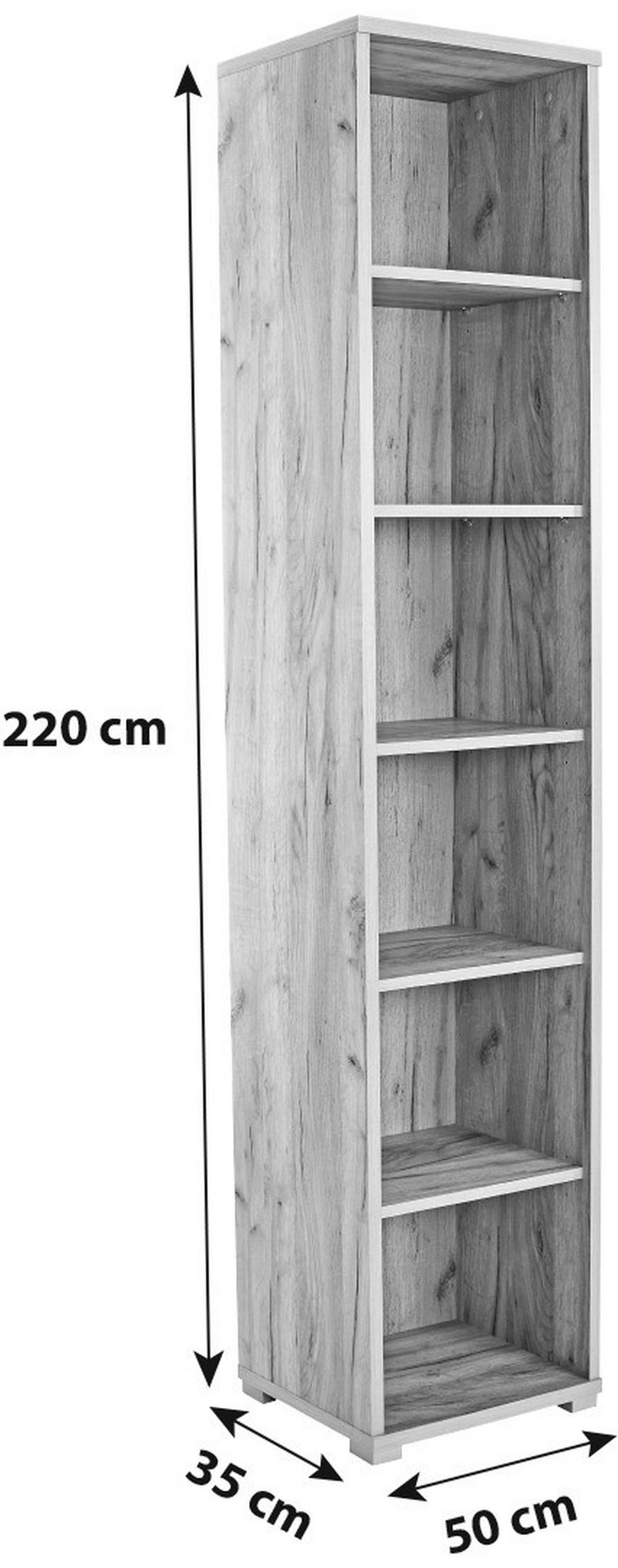 Pisarniški Regal Profi - barve kroma/barve hrasta, Moderno, umetna masa/leseni material (50/220/35cm) - Mömax