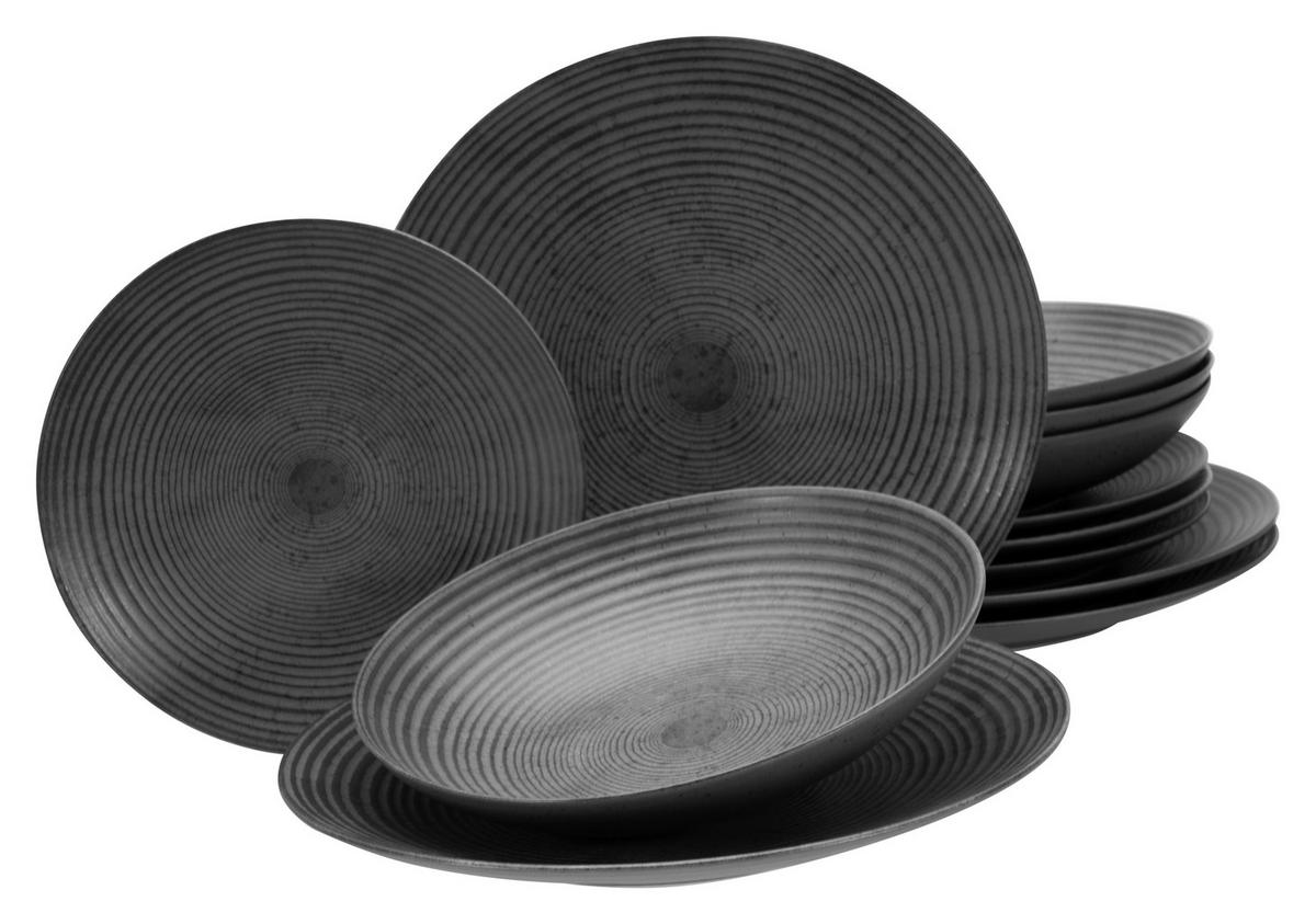Jedilni Servis Catania Anthrazit, 12-Delni - antracit, Basics, keramika - Creatable