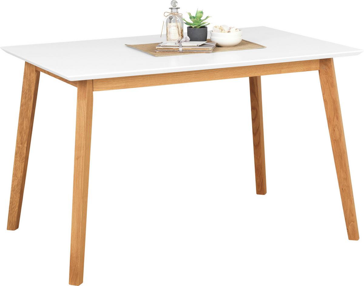 STÓŁ DO JADALNI VINKO -TOP- - kolor dębowy/biały, Design, materiał drewnopochodny/drewno (120/80/75cm) - Livetastic