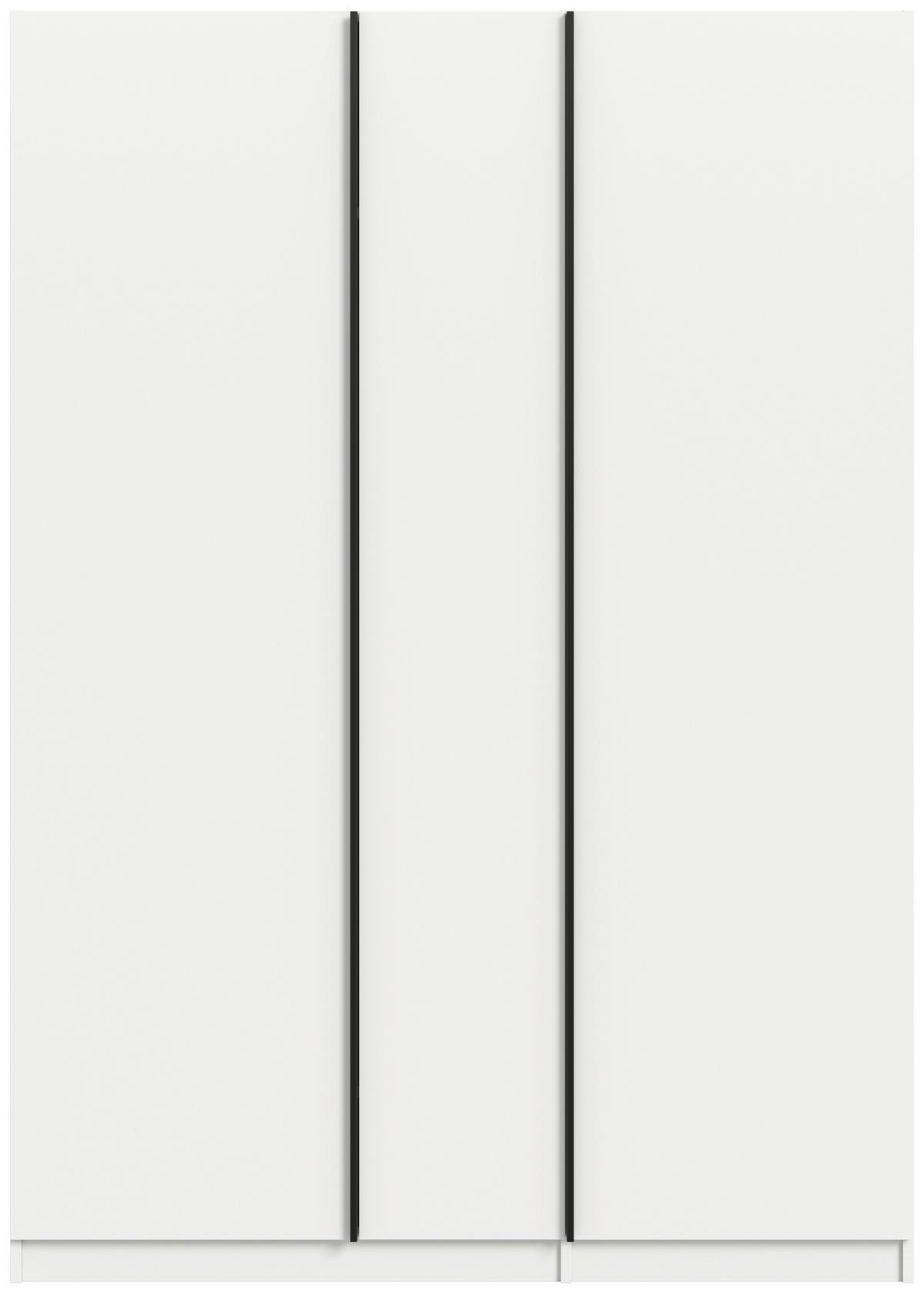 Drehtürenschrank OAKLAND ca.130x183x53cm - Schwarz/Weiß, MODERN, Holzwerkstoff (130/183/53cm) - MID.YOU