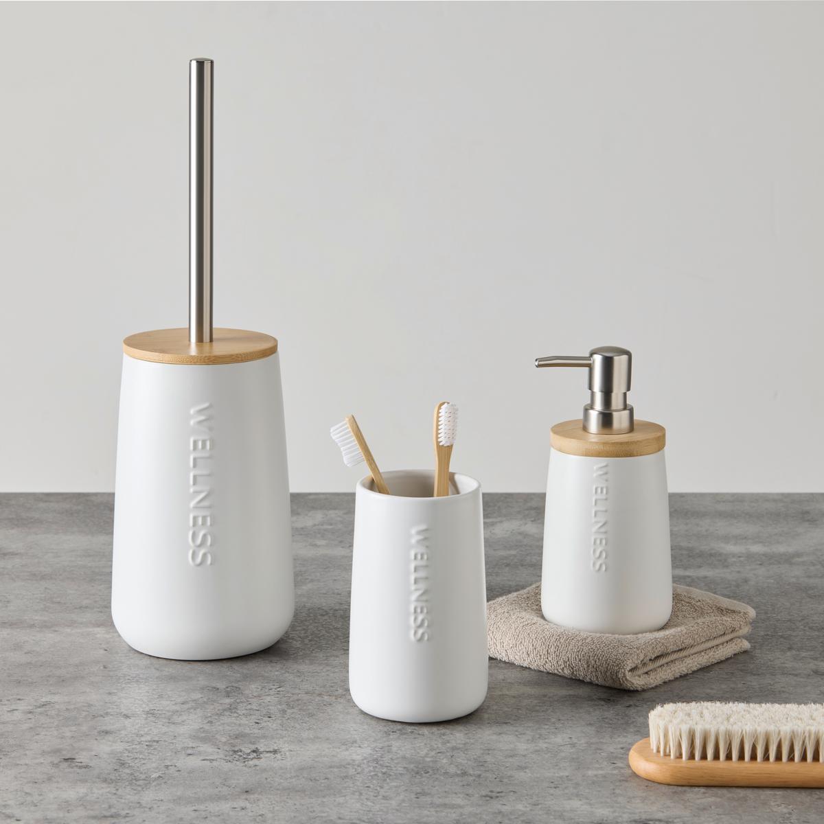 Lonček Za Zobne Ščetke Edna - bela, Moderno, umetna masa/keramika (8,5/14,2cm) - Mömax