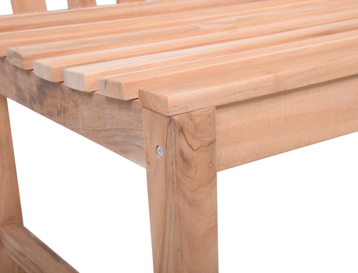 Gartenbank Solo Teak 3-Sitzer - Braun/Naturfarben, MODERN, Holz (60/92/150cm) - Gardenson