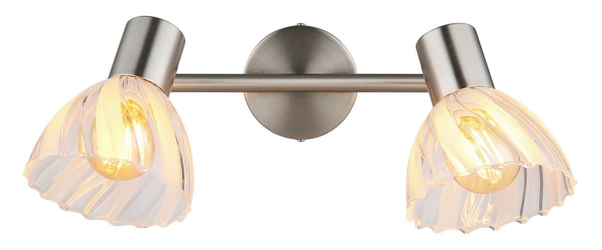 STRAHLER 54315-2 ZACHERY - Nickelfarben, Konventionell, Glas/Metall (25/13/19cm) - Globo