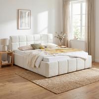 Polsterbett Ascona Creme ca. 180x200cm - Creme/Schwarz, KONVENTIONELL, Kunststoff/Textil (180/200cm) - Based