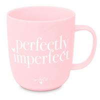 Kaffeebecher Perfectly aus Porzellan ca. 350ml - Rosa/Weiß, MODERN, Keramik (9/10cm)
