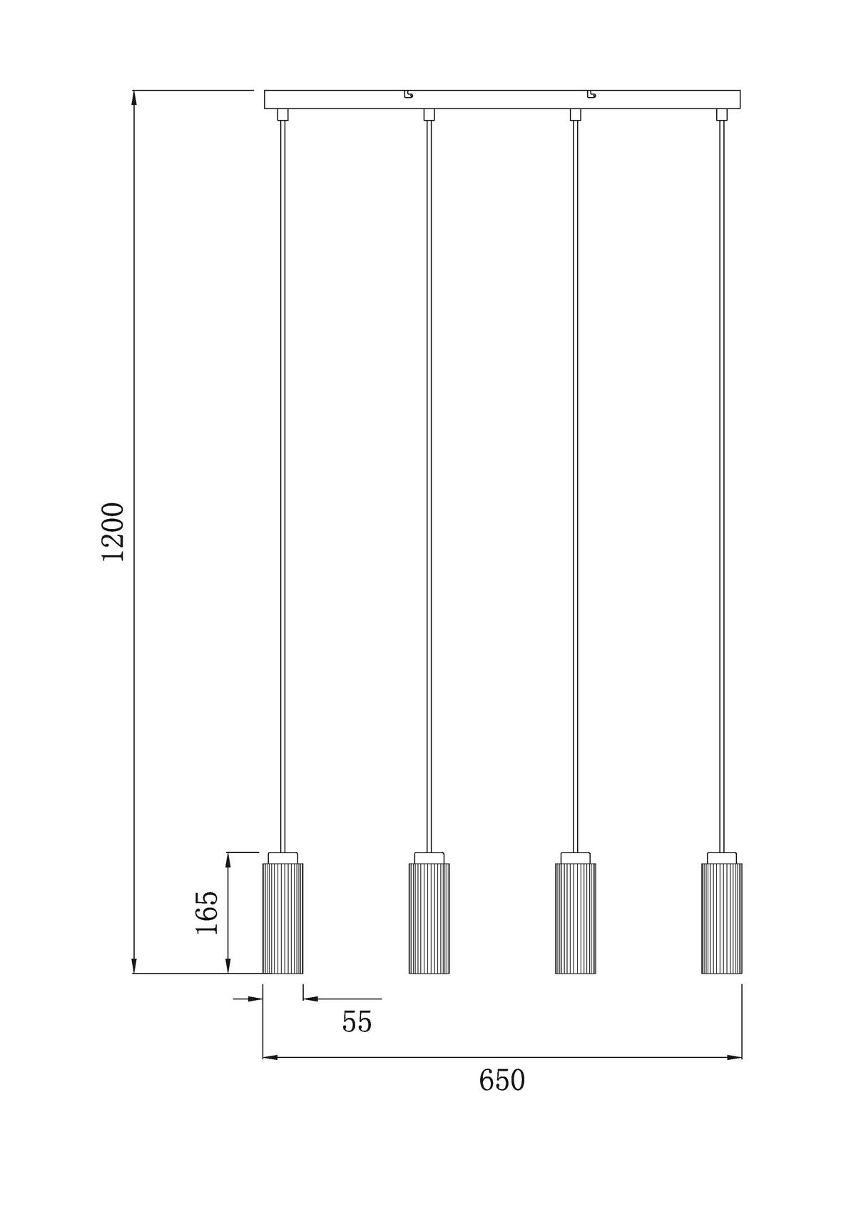 LAMPA WISZĄCA MIAMI - czarny, Trend, metal (65/9/120cm) - Novel