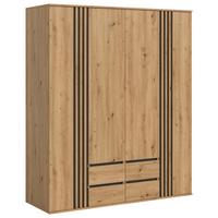 Drehtürenschrank TOFTA Eiche Artisan, Anthrazit - Anthrazit/Eiche Artisan, ROMANTIK / LANDHAUS, Holzwerkstoff (160/192/56cm) - Livetastic
