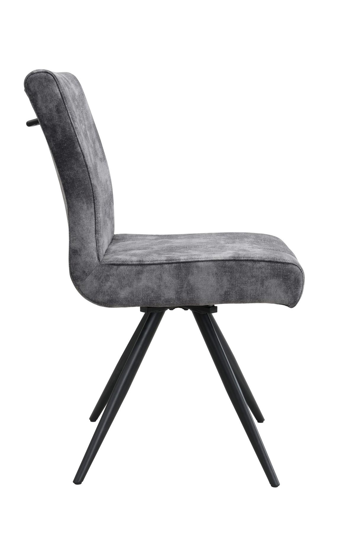 STUHL-SET PORTO S 4ER-SET - Anthrazit/Schwarz, MODERN, Textil/Metall (44/89/67cm) - P & B