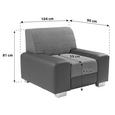 Fotelja Miami - bijela/svijetlo siva, Modern, drvo/metal (104/81/90cm) Fotelja Miami - bijela/svijetlo siva, Modern, drvo/metal (104/81/90cm)