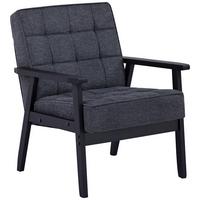 FOTEL JANINA - czarny/szary, Design, drewno/tkanina (64/77,5/67cm) - Ti'me