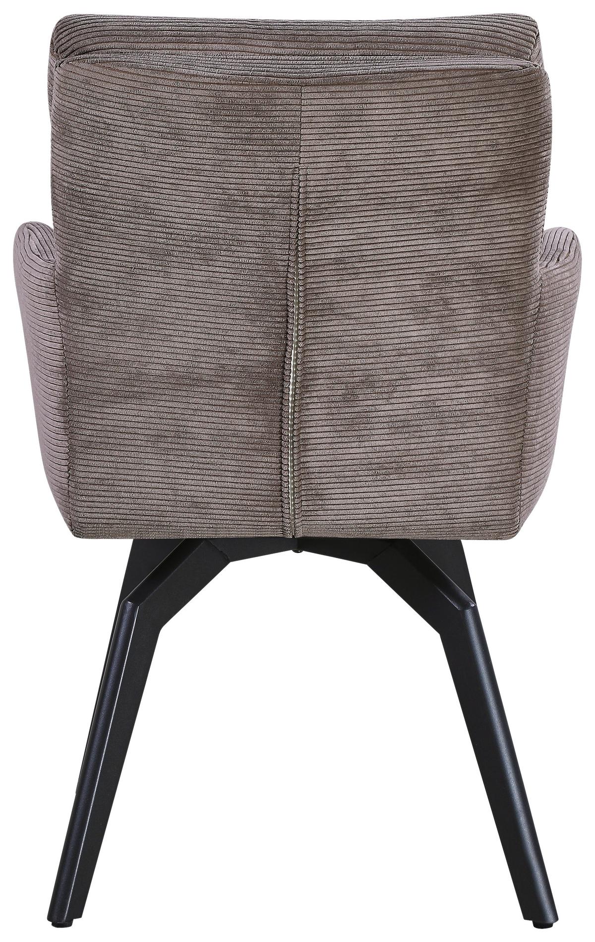 Armlehnstuhl Hanna in Braun - Schwarz/Braun, Modern, Textil/Metall (60/88/64cm) - Mömax
