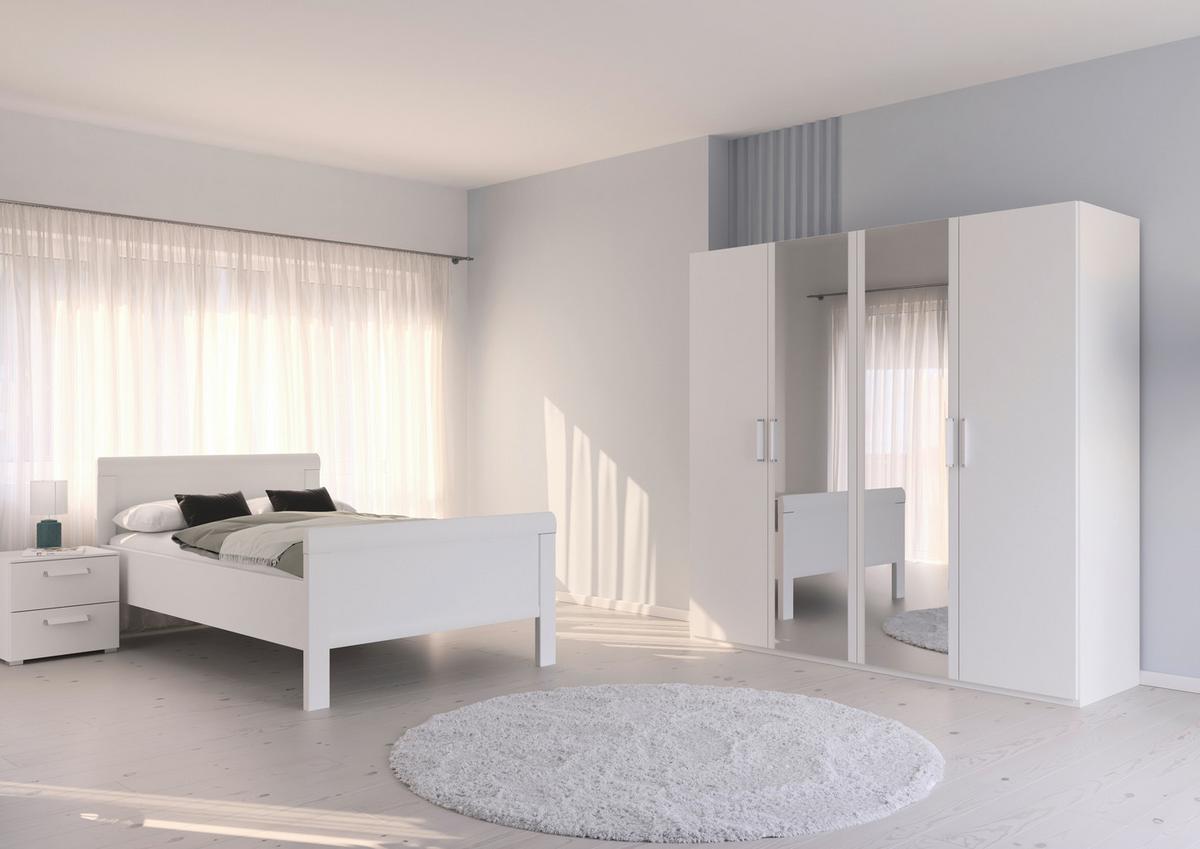 Postelja Evelyn, Bela, 160x200 - bela, Design, leseni material (160/200cm) - Novel