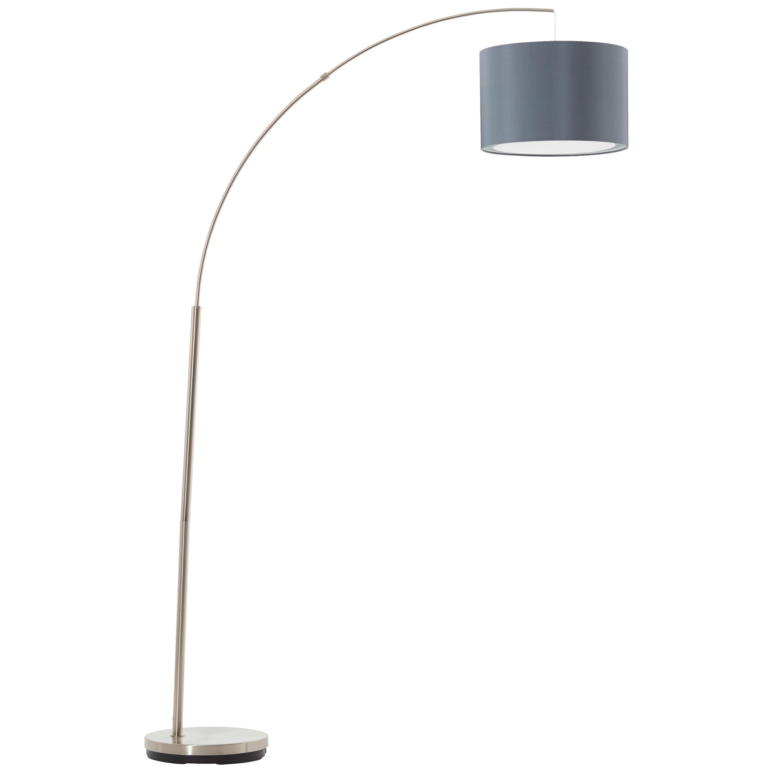 Bogenleuchte Clarie max. 60 Watt - Silberfarben/Hellgrau, Design, Textil/Metall (36/180cm) - Brilliant