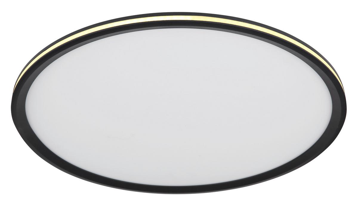 LED-Deckenleuchte Belissa Opal/Schwarz max. 58 Watt - Opal/Schwarz, Design, Kunststoff/Metall (50/5cm) - Globo