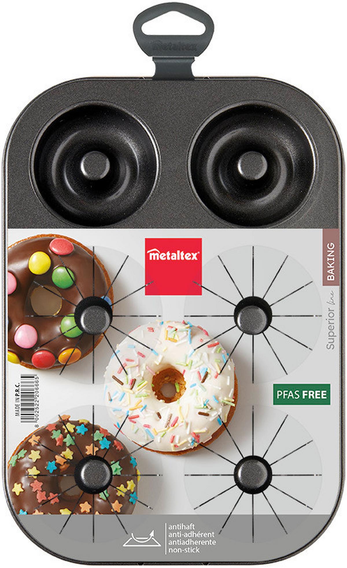 Sütőforma Donut - fekete, fém - Metaltex