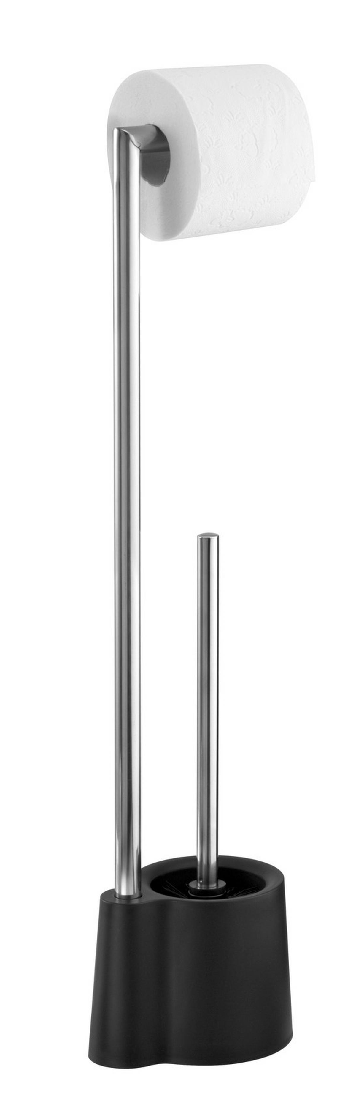 Garnitura Toaletne Četke Avola - srebrne boje/crna, Konvencionalno, metal/plastika (13/70/16cm) - Wenko