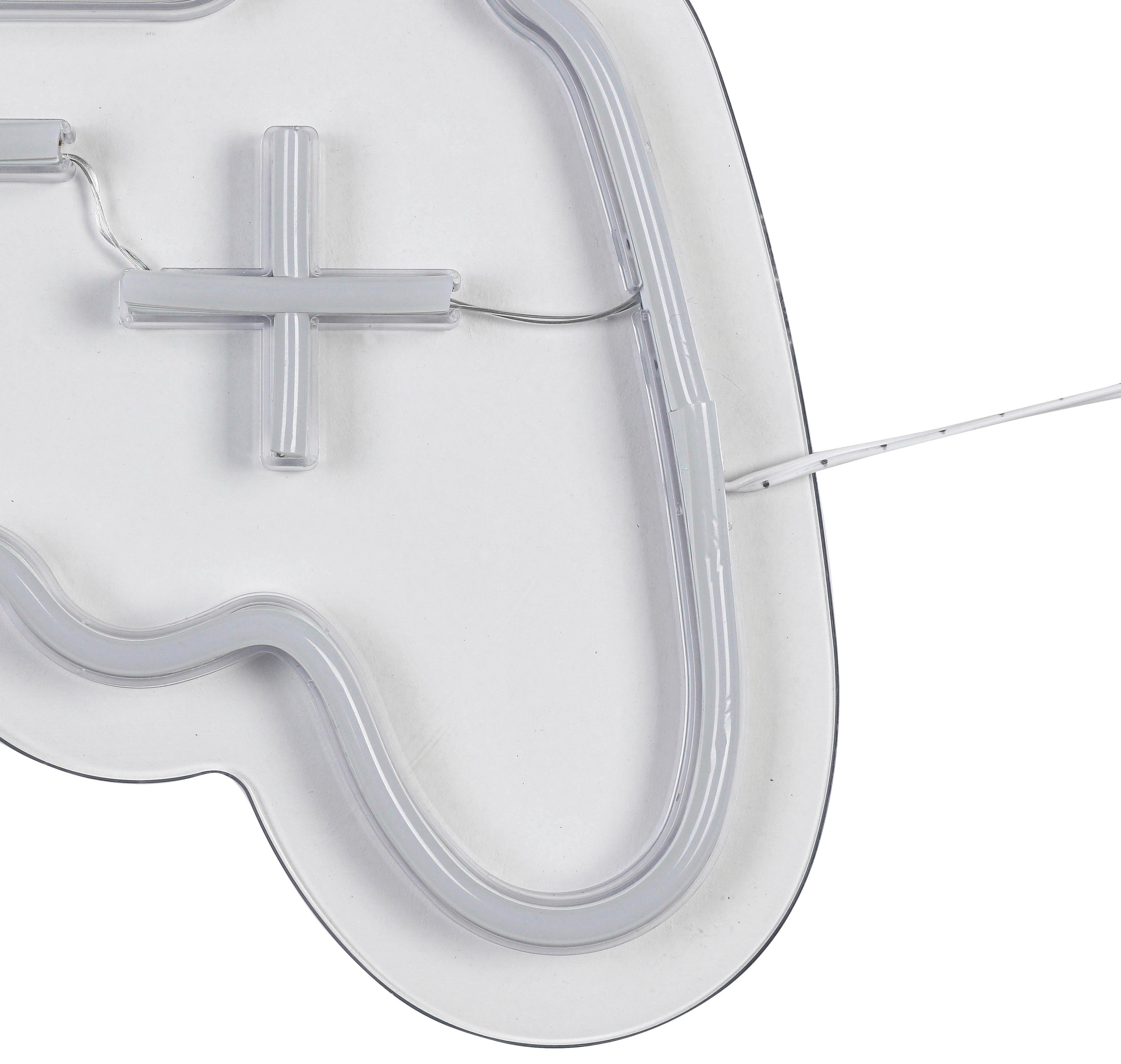 LED-DEKORATIONSLAMPA SPIELI - vit/transparent, Modern, plast (30/22/1,3cm) - Mömax