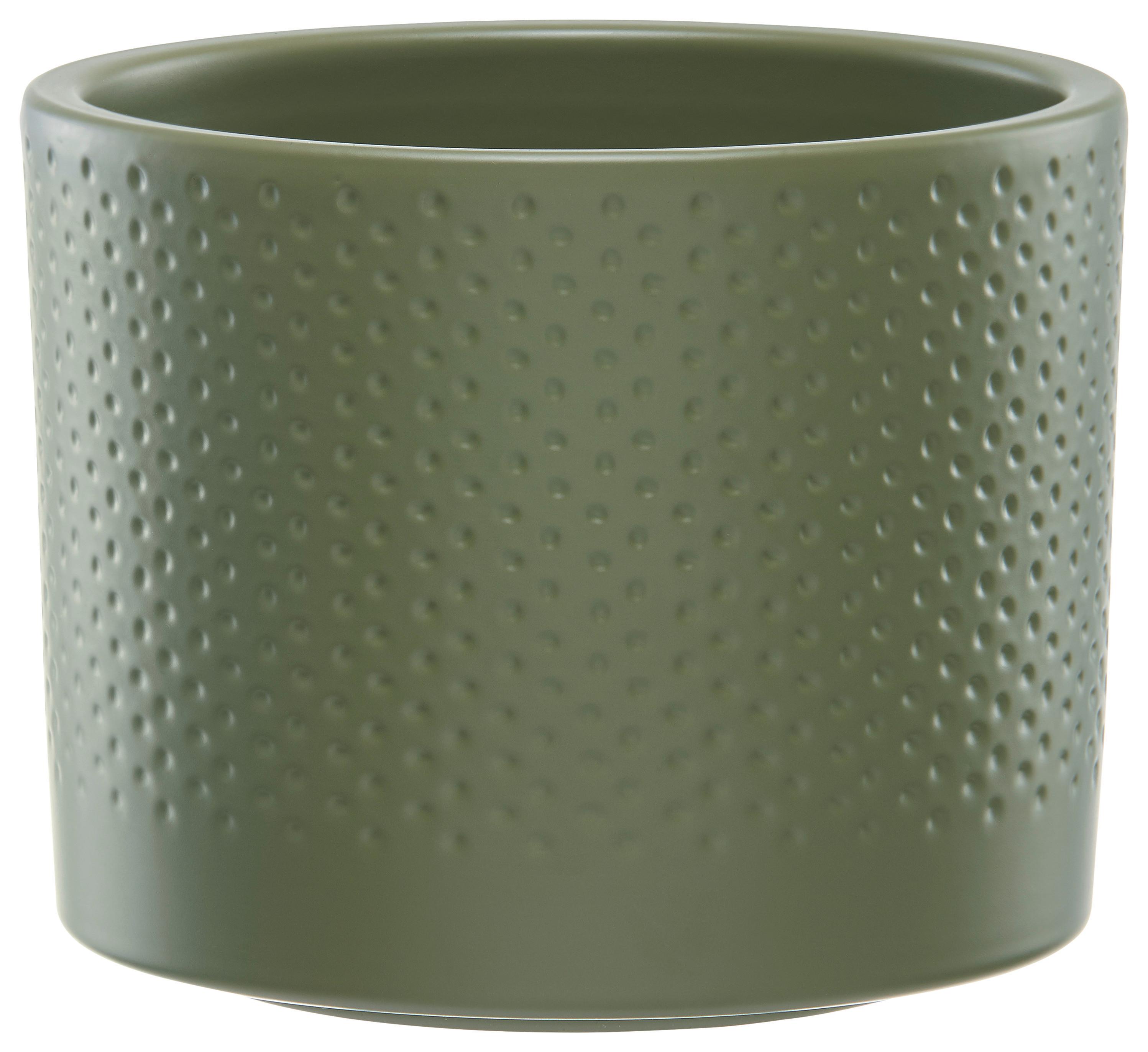 Pflanzentopf Era In Diversen Farben - temno siva/zelena, Basics, keramika (12,5/10cm)