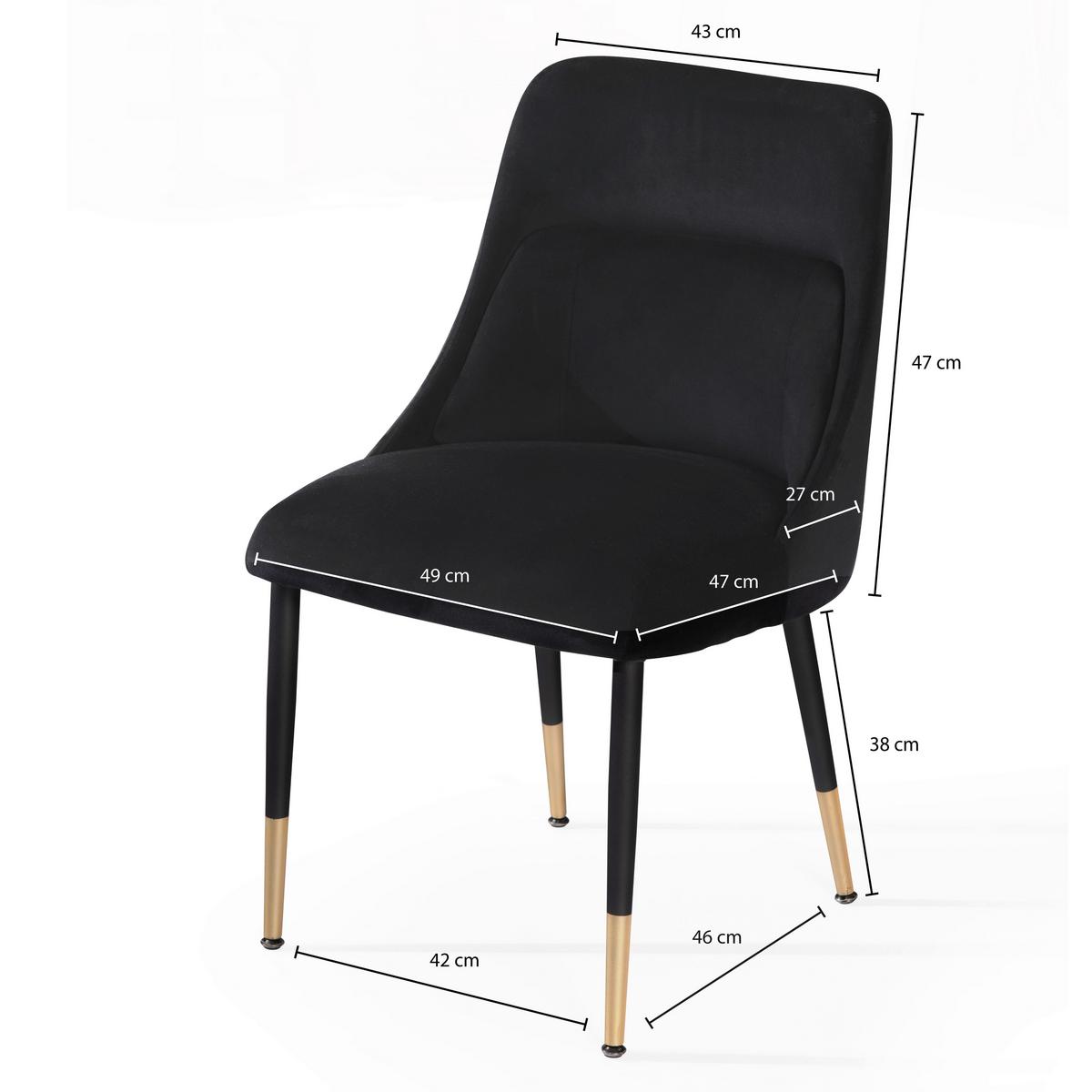 STUHL WL6.997 - Goldfarben/Schwarz, Design, Textil/Metall (49/85/56cm) - Livetastic