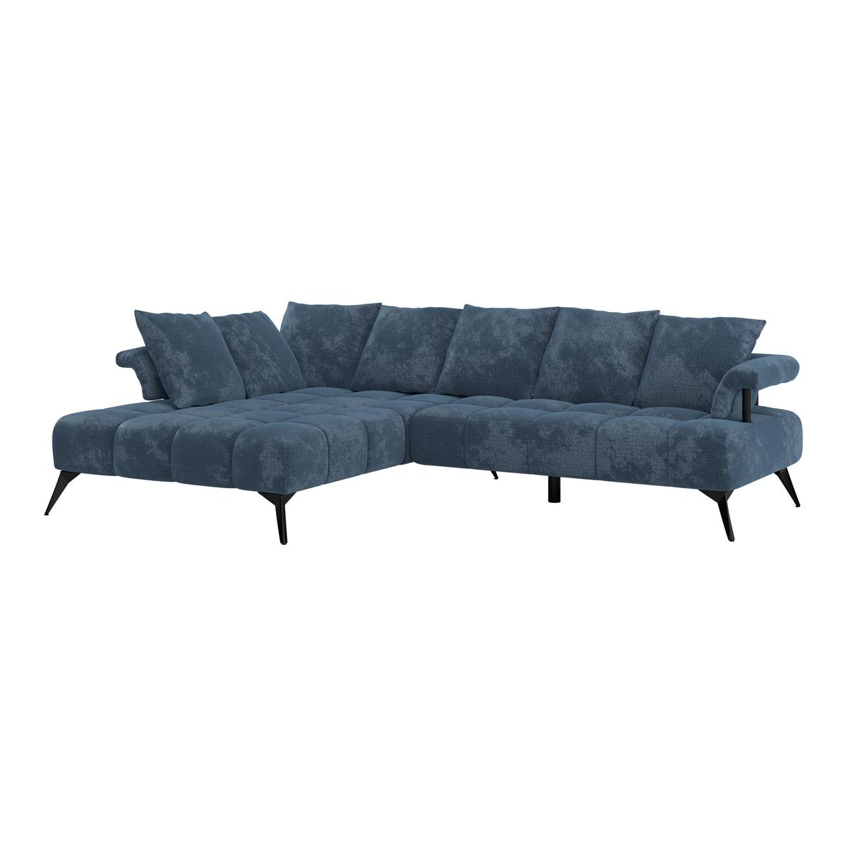 Kutna Garnitura Vanessa New - plava/crna, Moderno, tekstil/metal (200/297cm) - Modern Living