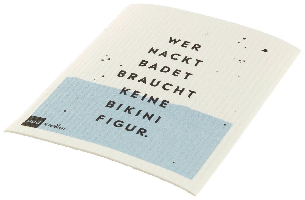 Schwammtuch Peter in Blau/Weiß - Blau/Schwarz, Textil (20/17cm)