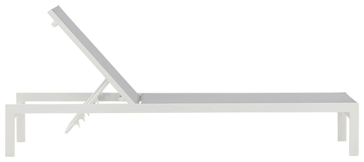SONNENLIEGE COPACABANA - Weiß/Grau, KONVENTIONELL, Metall (60/30/195cm) - Gardenson