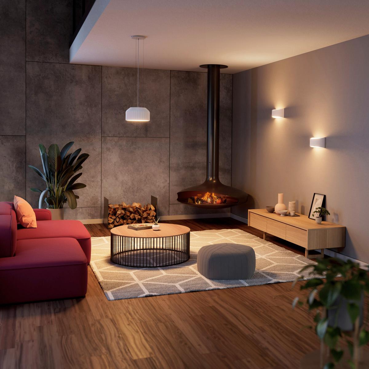 KINKIET DCR PLSTR BANDFLAT W 290 1XE27 - biały, Basics, kamień (29/11,8/15cm) - Osram