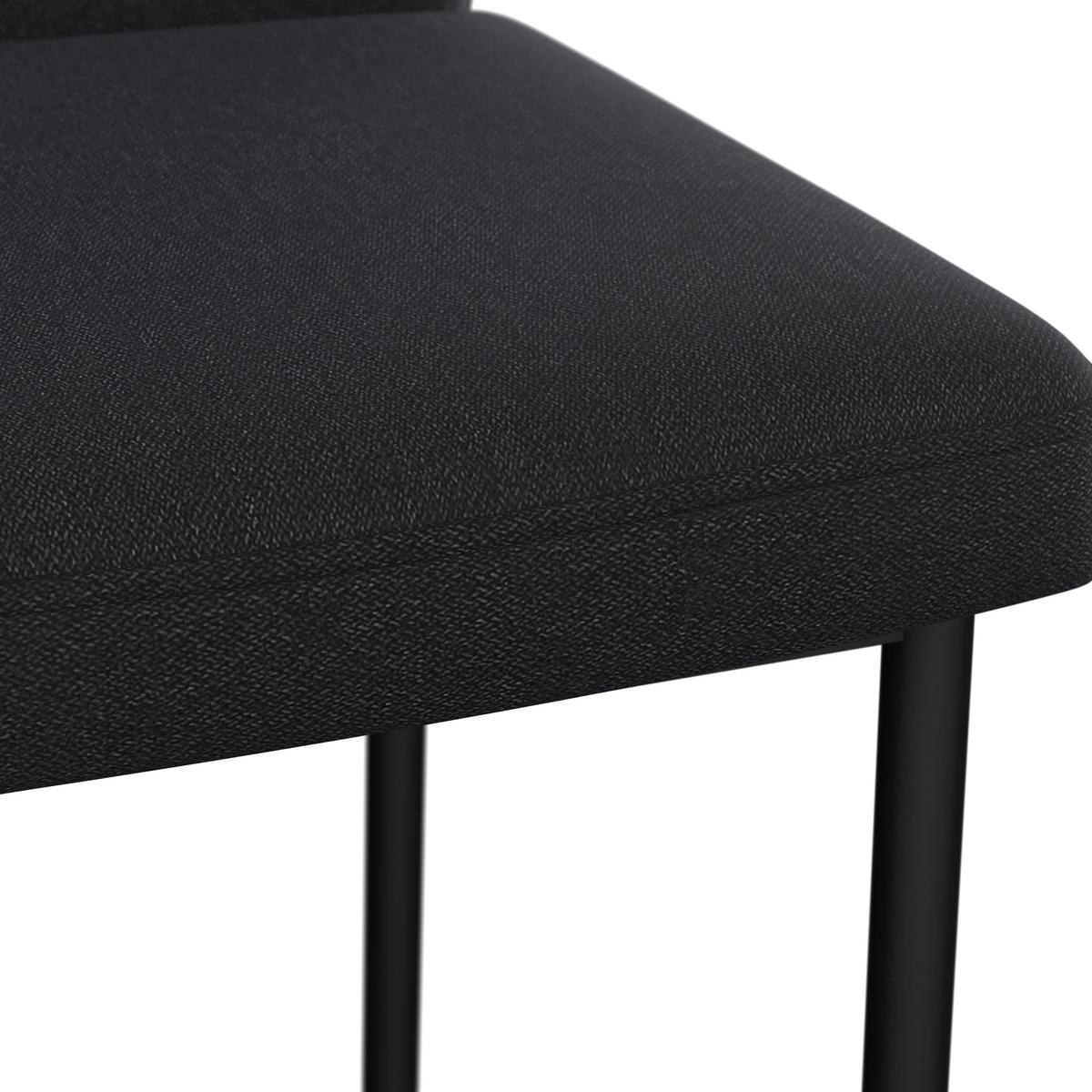 Stuhl Cori Dunkelgrau Webstoff Gepolstert - Dunkelgrau/Schwarz, MODERN, Holz/Textil (45/87/57cm) - Bessagi Home