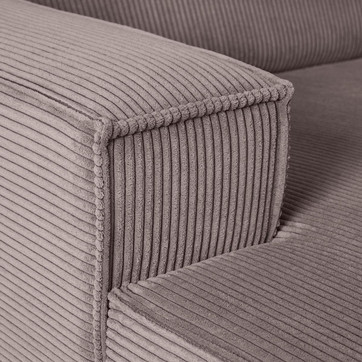 Wohnlandschaft Loft In Graubraun - Graubraun/Schwarz, Modern, Kunststoff/Textil (172/75/265cm) - Mömax