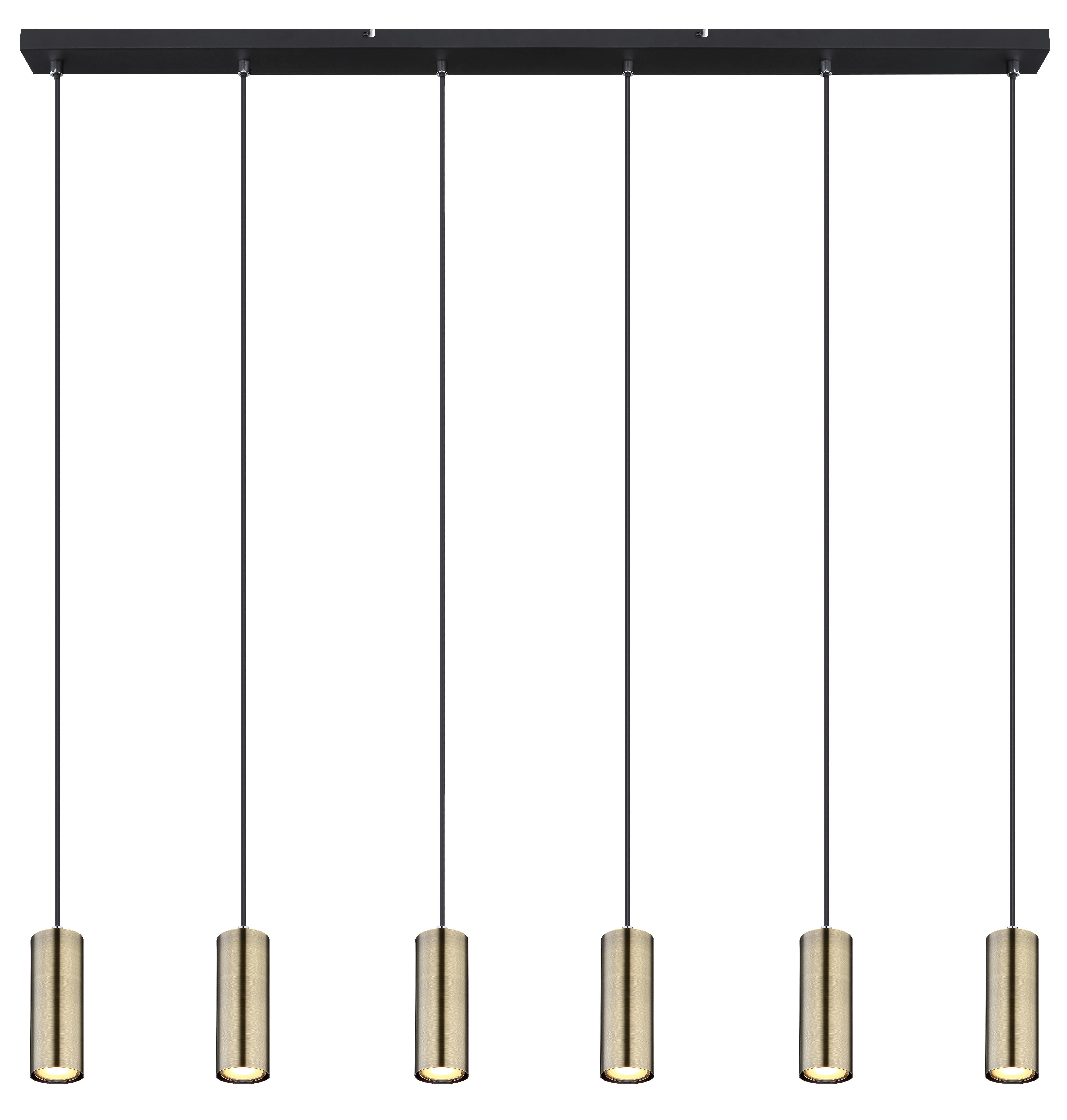 LAMPA WISZĄCA 57911-6HM - kolor mosiężny/czarny, Design, metal (115/6/120cm) - Globo