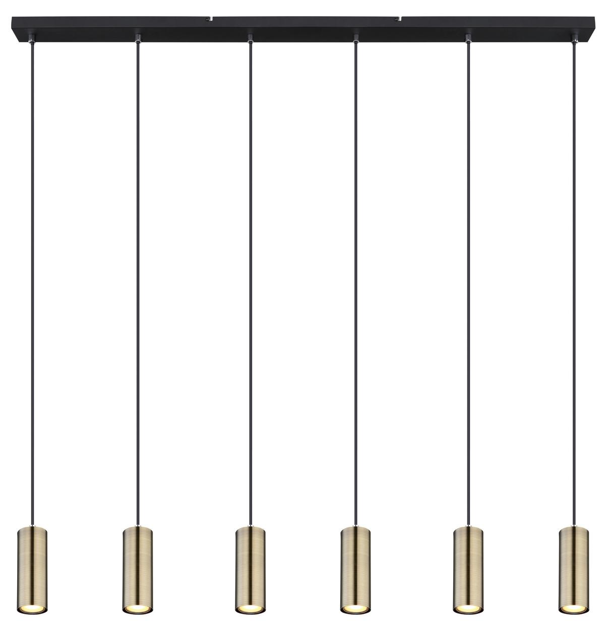 LAMPA WISZĄCA 57911-6HM - kolor mosiężny/czarny, Design, metal (115/6/120cm) - Globo