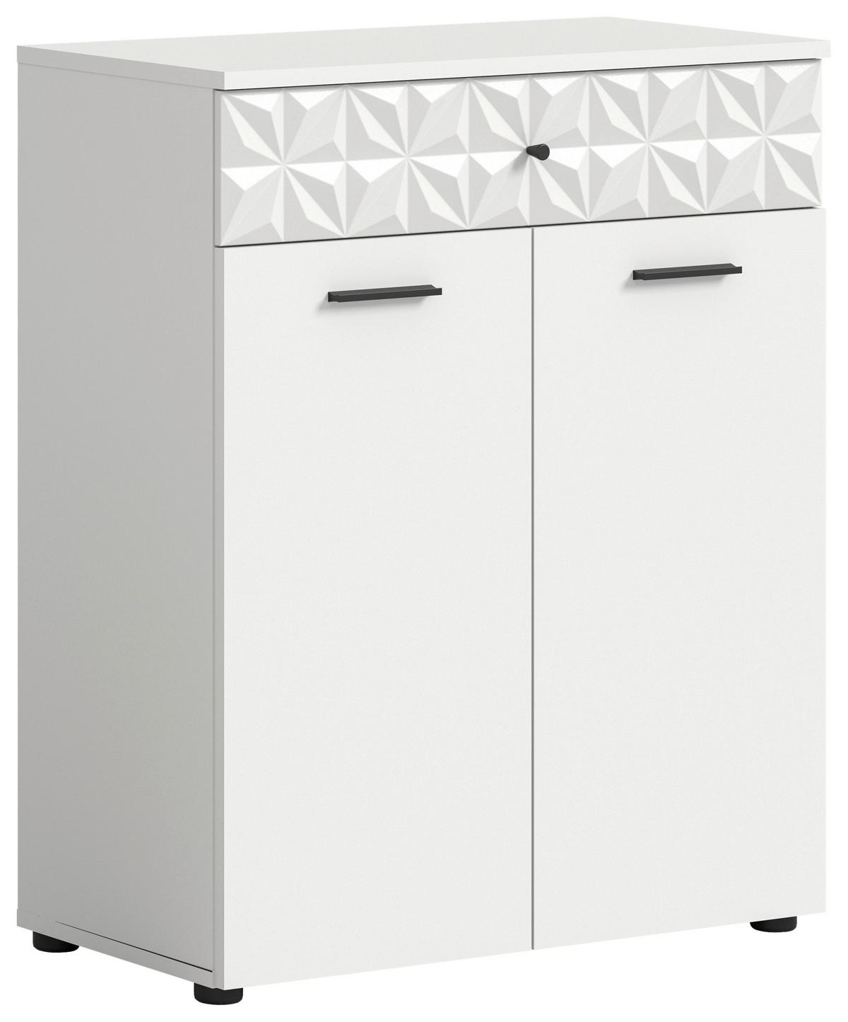 Unterschrank Prisma ca. 70x85x34 cm Weiß - Schwarz/Weiß, MODERN, Holzwerkstoff/Kunststoff (70/85/34cm) - MID.YOU