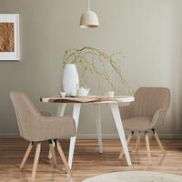 Naslanjač Scandi Soft, Bež - barve bukve/bež, Moderno, tekstil/les (56/84/62cm) - MID.YOU