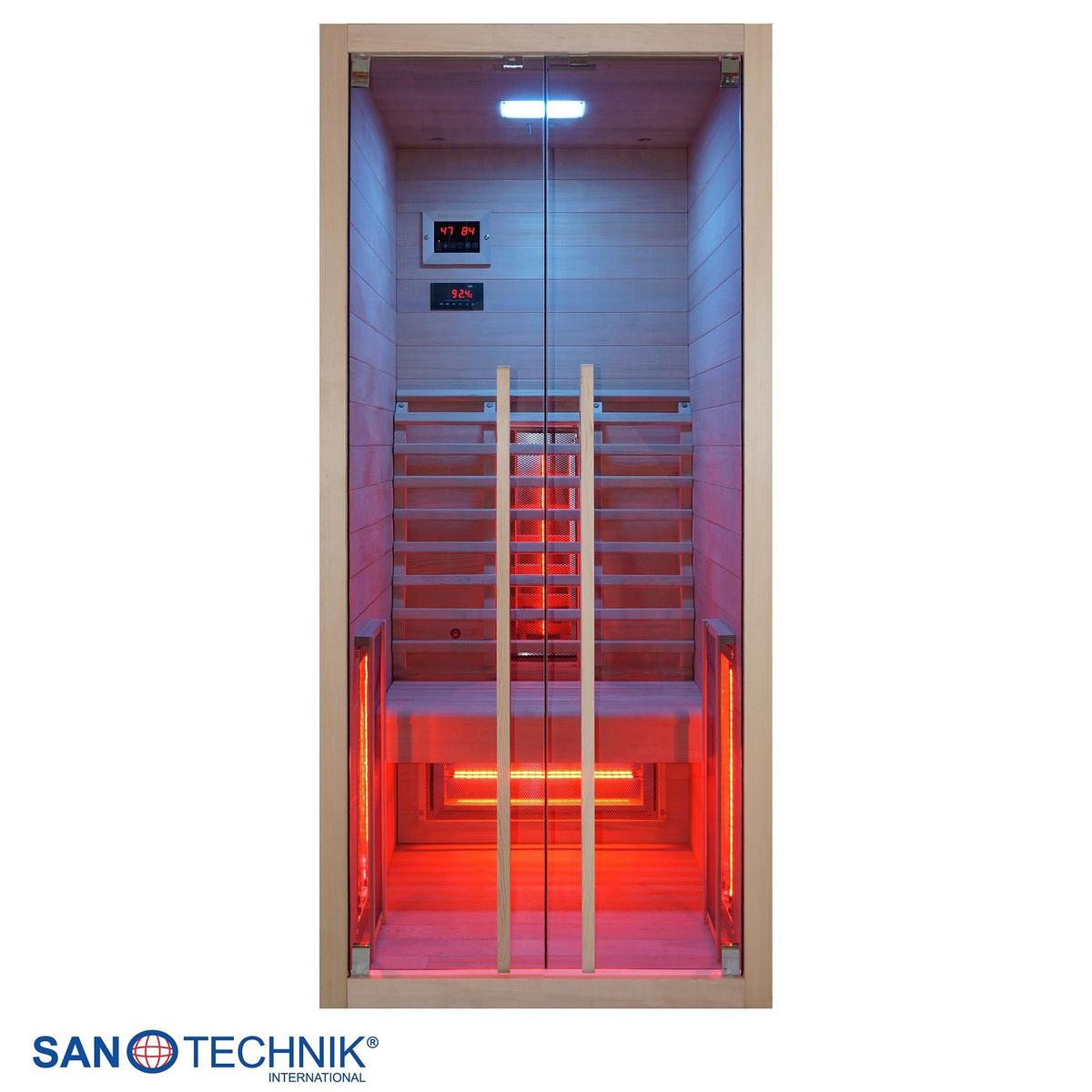 Infrarotkabine Ruby ca. 90,5x195x100cm - Naturfarben, Basics, Holz (90,5/195/100cm) - Sanotechnik