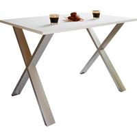 Jedilna Miza Xona, Bela, Srebrna - srebrne barve/bela, Basics, kovina/leseni material (140/50/76cm) - MID.YOU
