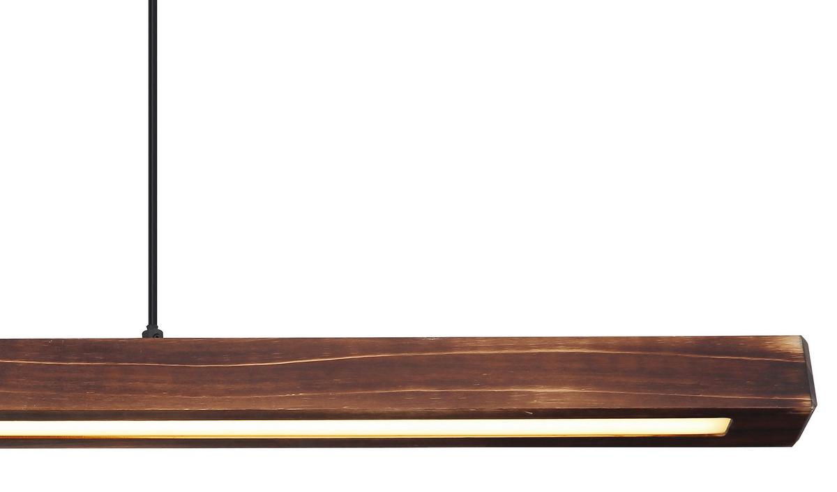 Viseča Led-svetilka 15536h Tibeon - črna/temno rjava, Natur, kovina/umetna masa (90/8/120cm) - Globo