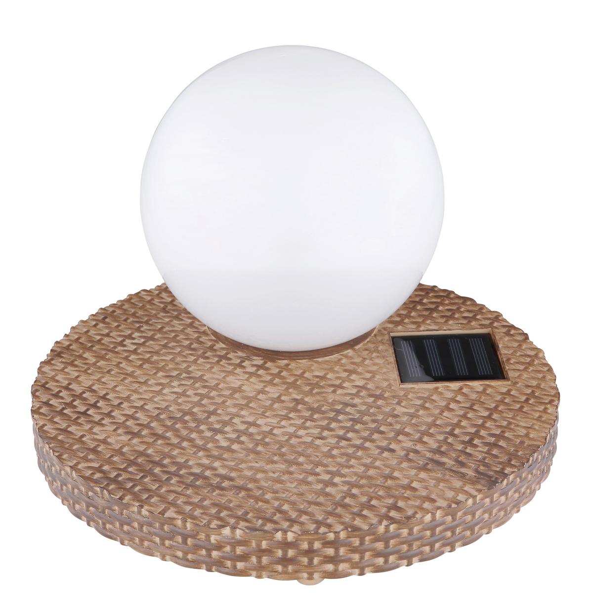 Svjetiljka Solarna 36851 - bijela/smeđa, Natur, plastika (20/20/17cm) - Globo