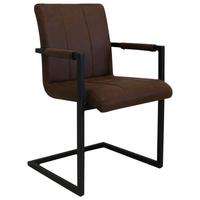 Armlehnstuhl-Set Brandon 2er- Set ca. 54x85 cm Braun - Schwarz/Braun, KONVENTIONELL, Textil/Metall (54/85/61cm) - MID.YOU