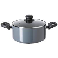 Kochtopf Basic in Grau Ø ca. 20cm - Klar/Silberfarben, Konventionell, Glas/Kunststoff (20/9,5cm) - Modern Living