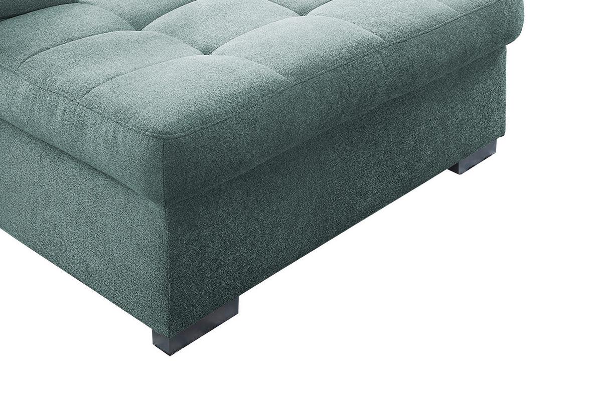 Wohnlandschaft Zira Mintgrün Nylon/Mikrofaser - Chromfarben/Mintgrün, Design, Kunststoff/Textil (169/330/212cm) - Livetastic