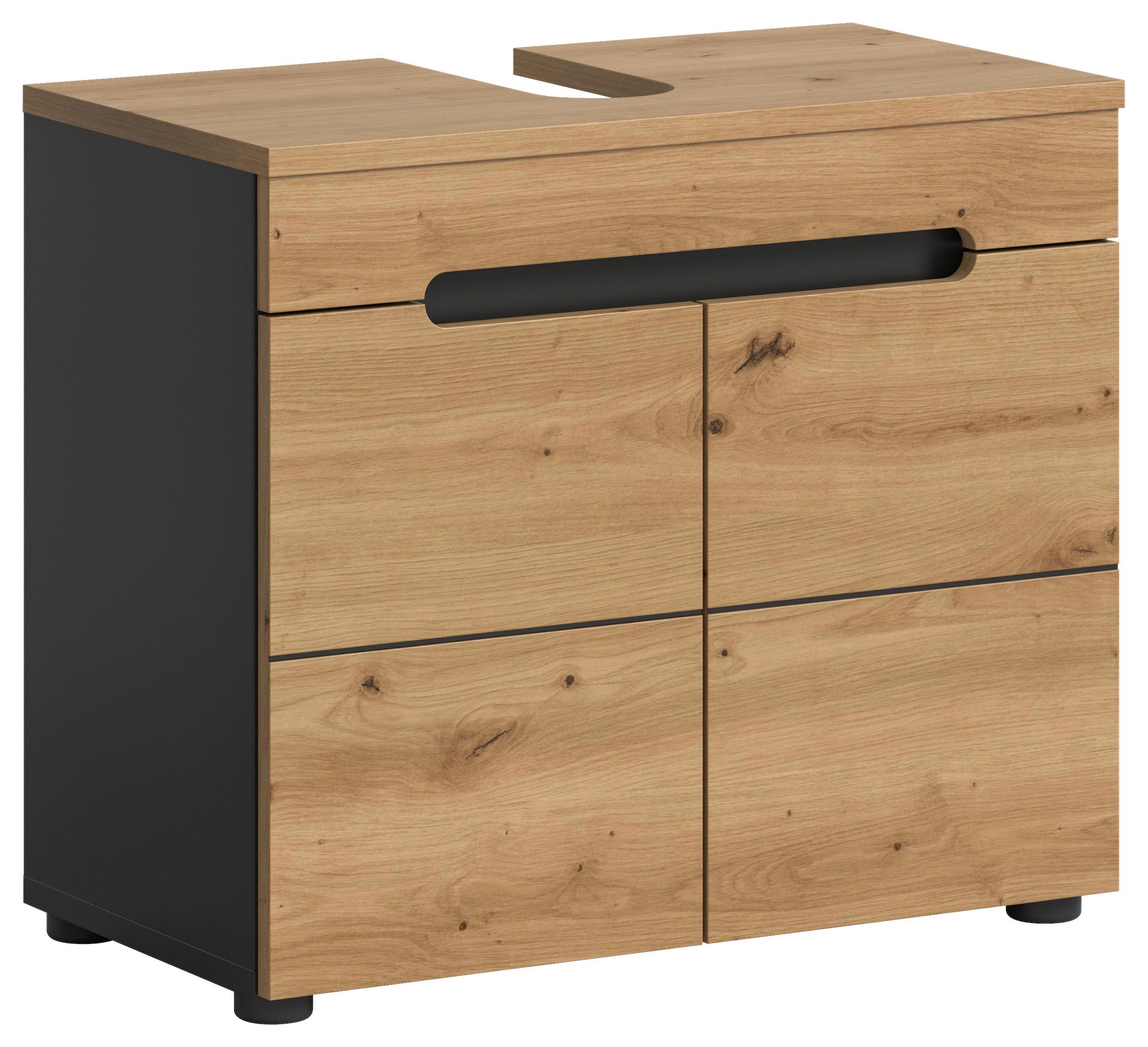 Mască Pentru Lavoar Canu - gri închis/stejar Artisan, Modern, material pe bază de lemn (63/55/34cm) - MID.YOU