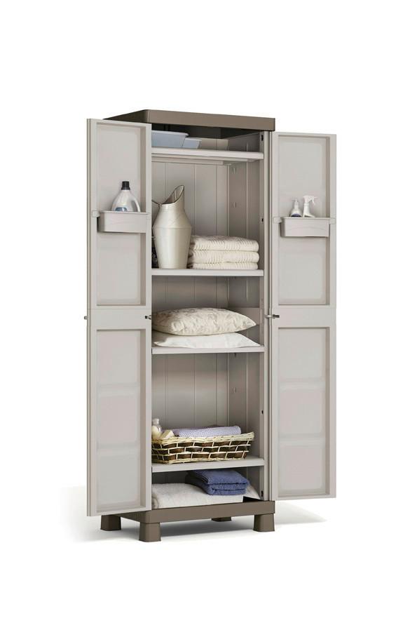 Tárolószekrény Keter Excellence 241046 - világosszürke/homokszínű, műanyag (65/45/182cm) - Keter