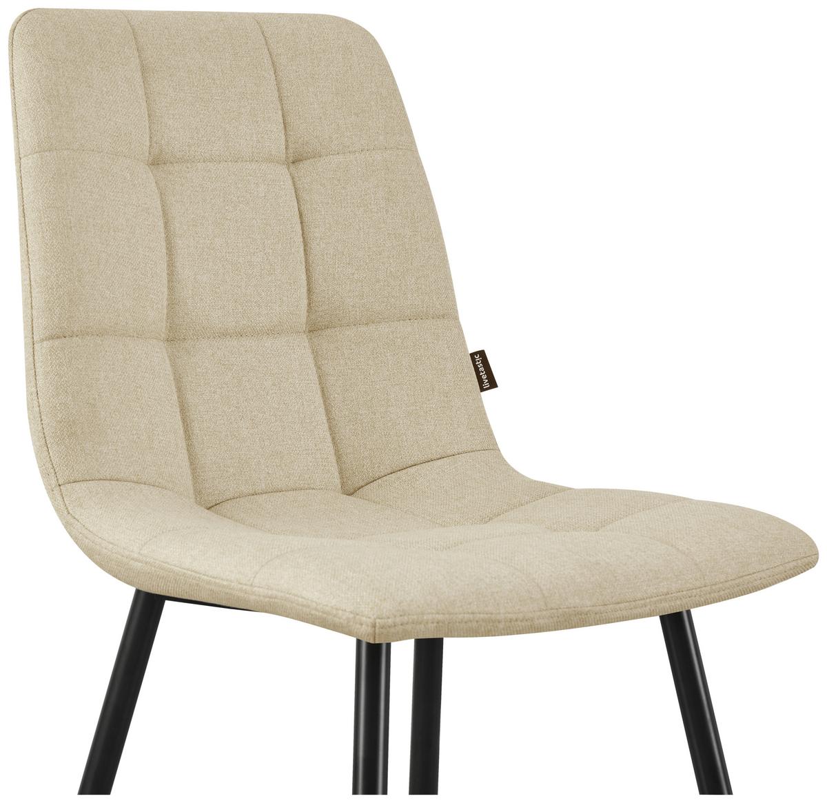 KRZESŁO EMPOLI - beżowy/czarny, Modern, metal/drewno (45/86/55cm) - Livetastic